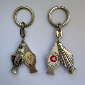 Virgin Mary with Miriam Relic Keychain